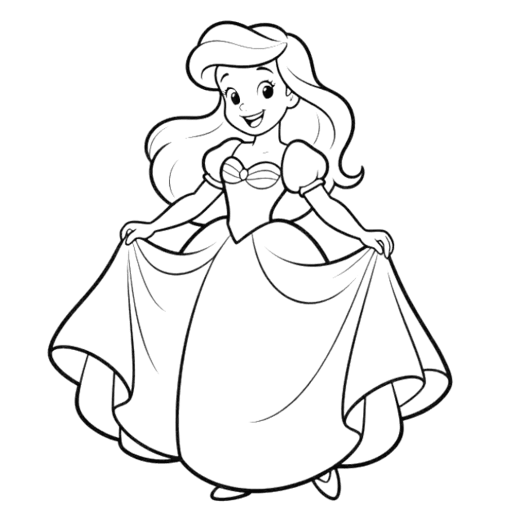 Free Ariel Dress Coloring Page