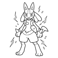 Lucario Coloring Page Pokémon Art