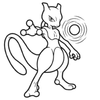 Mewtwo Coloring Page