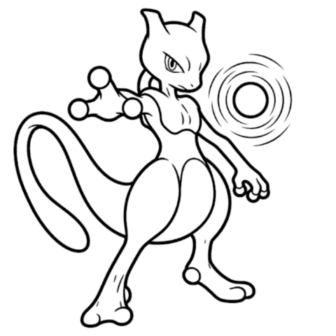 Mewtwo Coloring Page