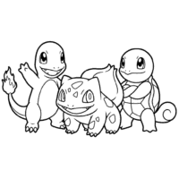 Pokémon Starters Coloring Pages