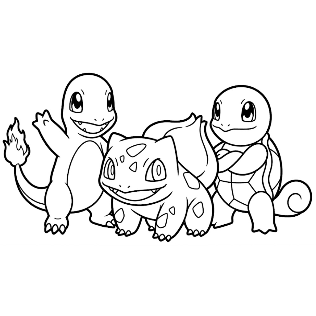 Pokémon Starters Coloring Pages
