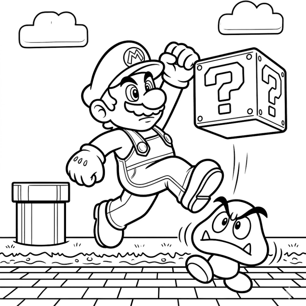 Super Mario Bros Free Coloring Pages