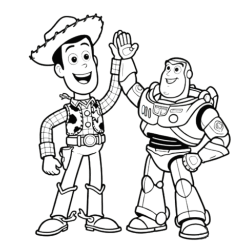 Woody and Buzz Coloring Pages