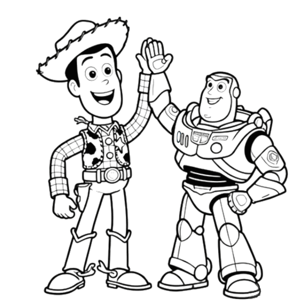 Woody and Buzz Coloring Pages