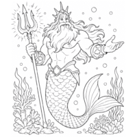king triton little mermaid coloring pages