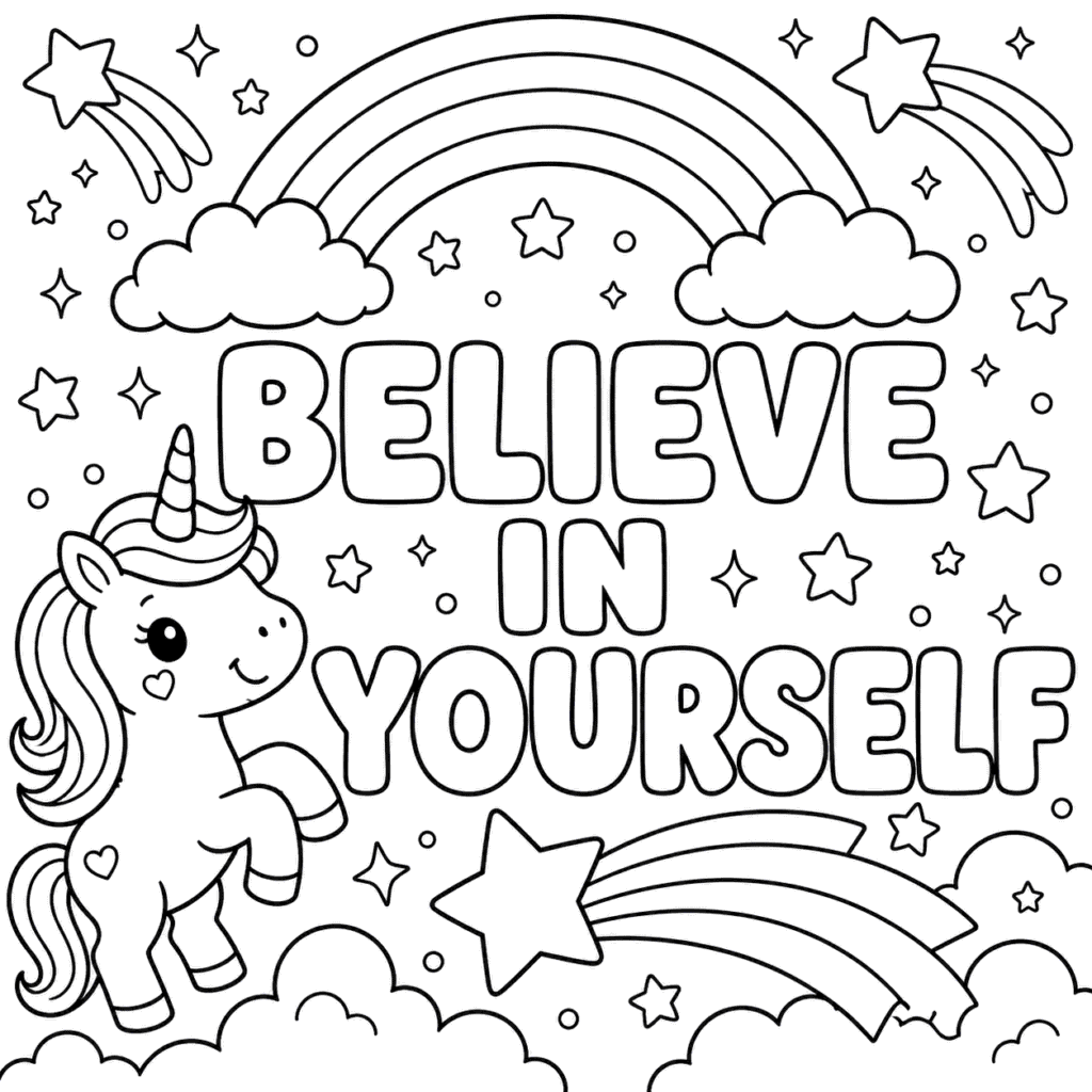 Believe In Yourself Coloring Page