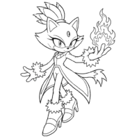 Blaze the Cat Coloring Page Sonic Fire Hero Art