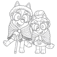 Bluey Grannies Coloring Page