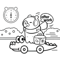 Capybara & Crocodile Coloring Page