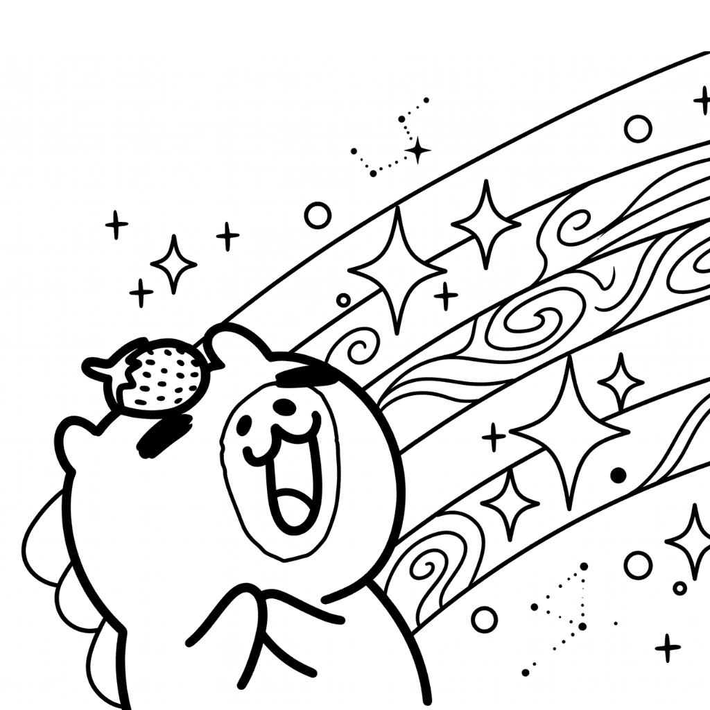 Capybara Rainbow Coloring Page