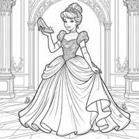 Cinderella Coloring Page Online