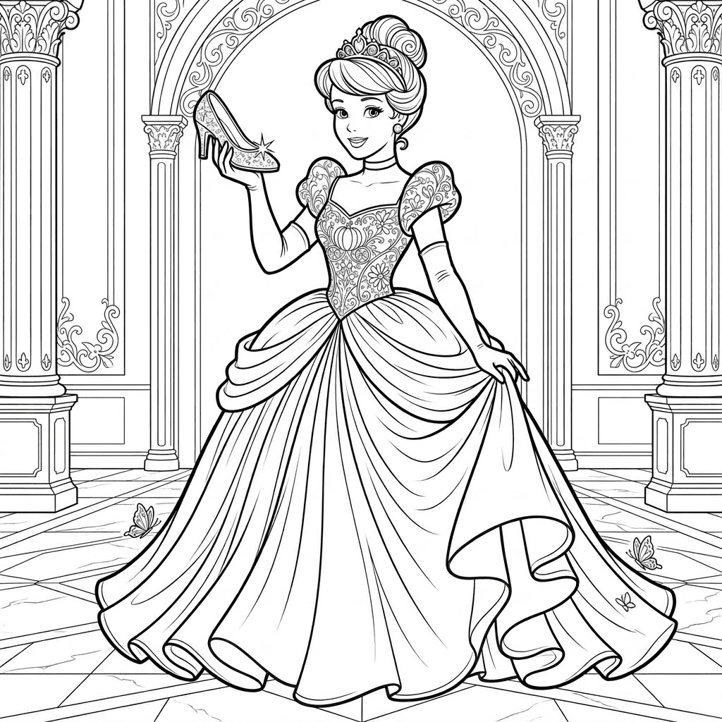 Cinderella Coloring Page Online