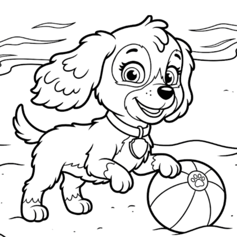 Coral Paw Patrol Coloring Page