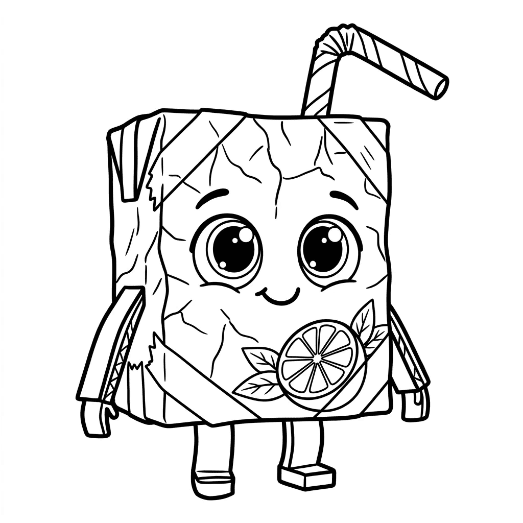 Crinkle juice box squishy coloring page