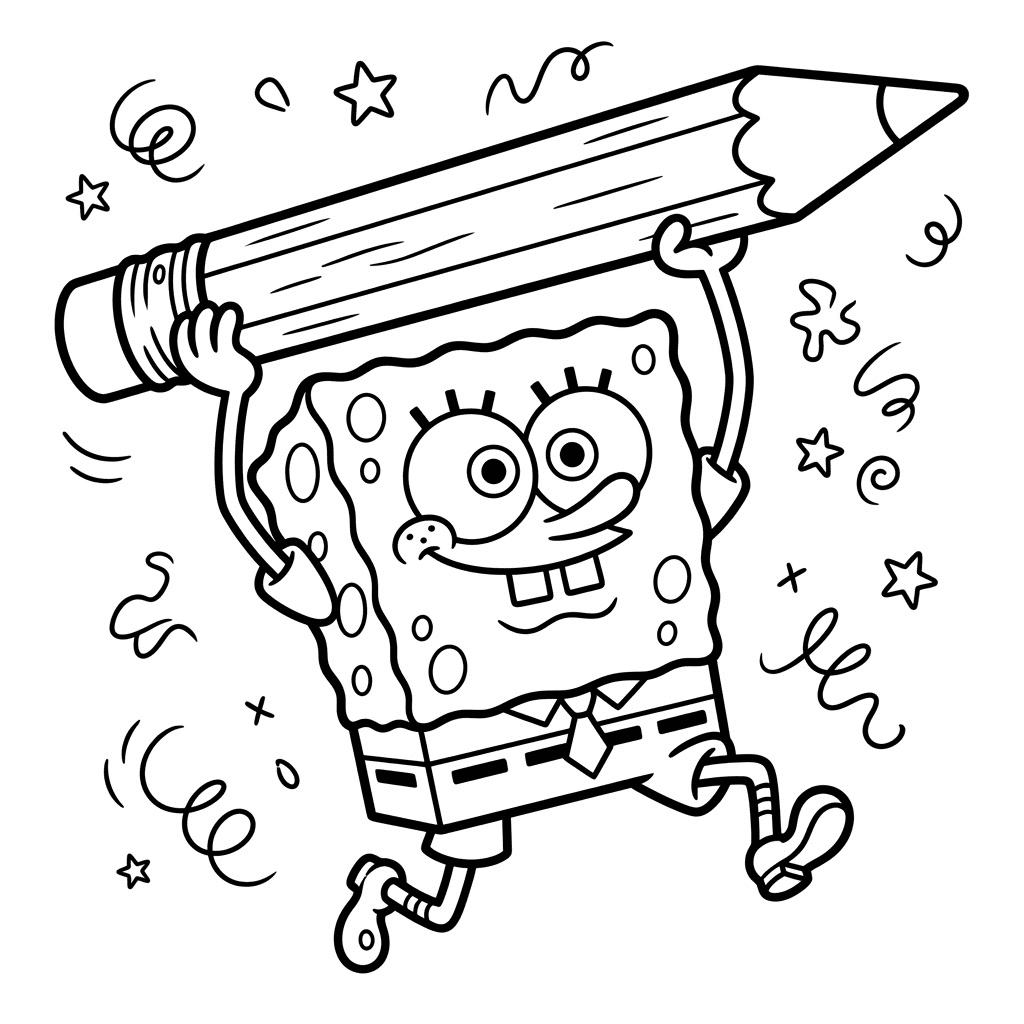 DoodleBob Coloring Page for kids