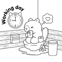 Funny Capybara Coloring Page