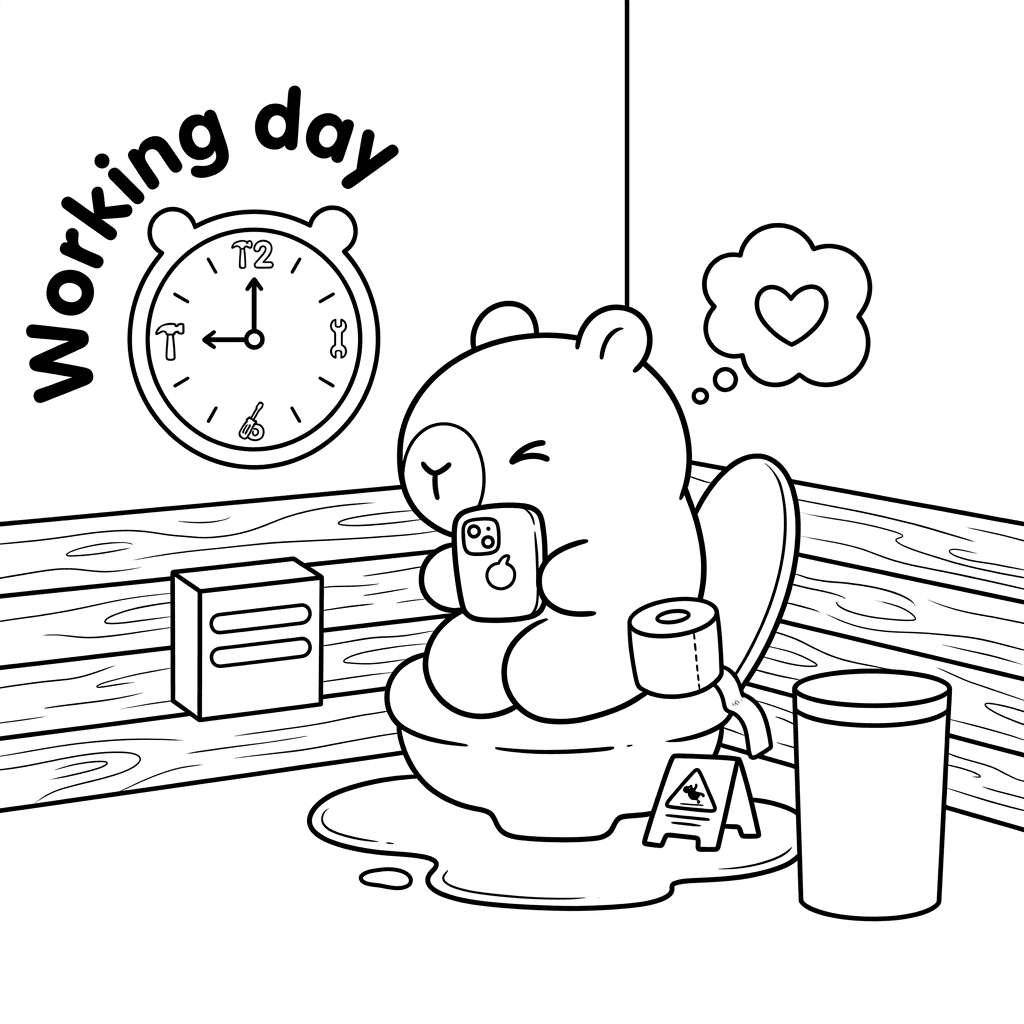 Funny Capybara Coloring Page