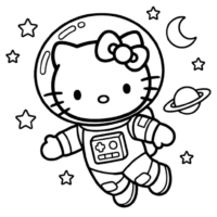 Hello Kitty Astronaut Coloring Page