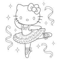 Hello Kitty Ballerina Coloring Page