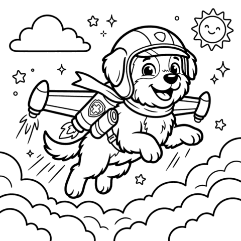 Jetpack air rescue puppy coloring page