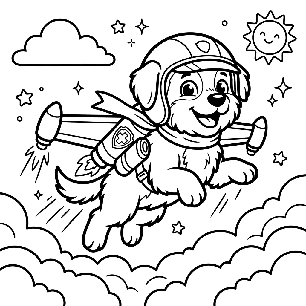 Jetpack air rescue puppy coloring page
