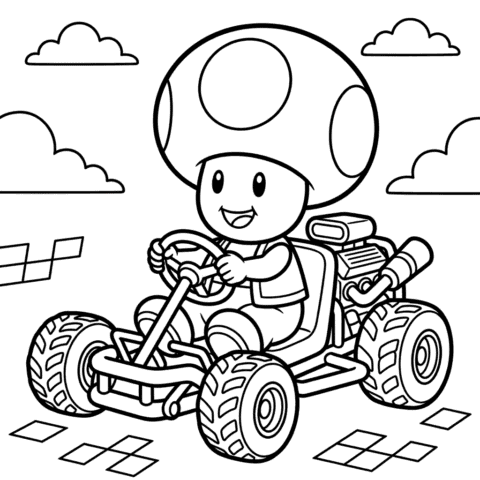Mario Kart Coloring Page