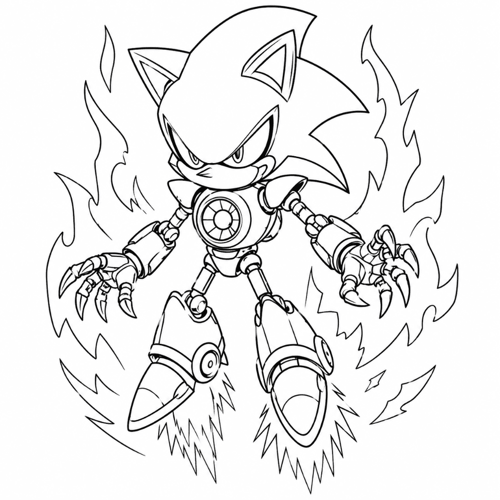 Metal Sonic Coloring Page