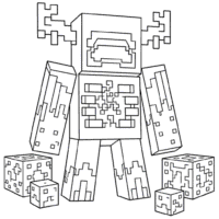 Minecraft Warden Coloring Page