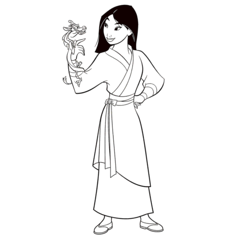 Mulan Coloring Page Disney Princess
