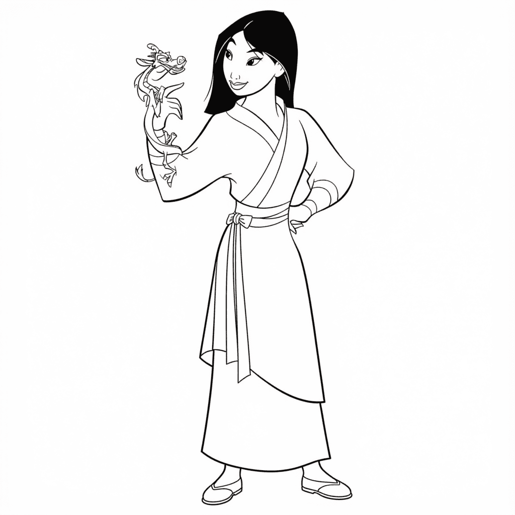 Mulan Coloring Page Disney Princess