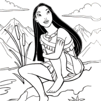 Pocahontas Coloring Page Disney Princess