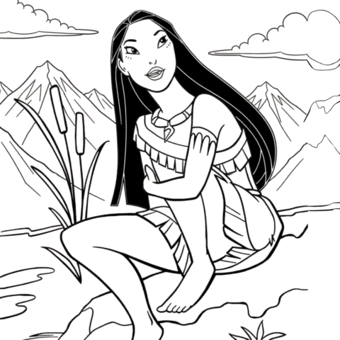 Pocahontas Coloring Page Disney Princess