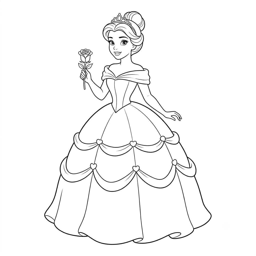 Princess Belle Coloring Page