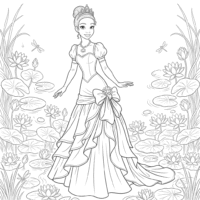 Princess Tiana Coloring Page Disney Princess