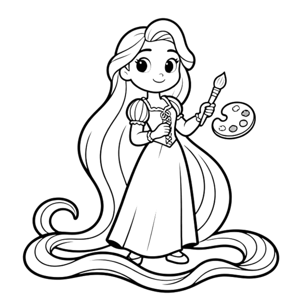 Rapunzel Coloring Page Princess Coloring Pages