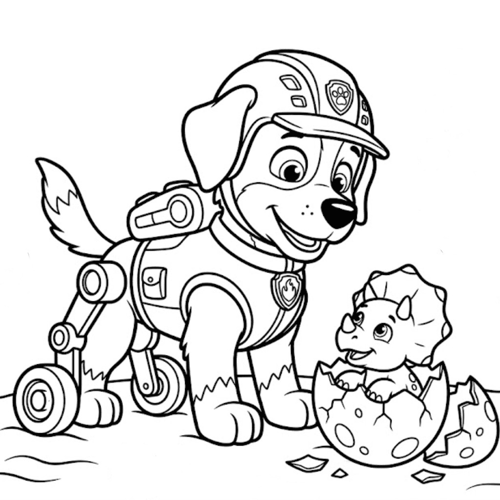 Rex Paw Patrol Coloring Page