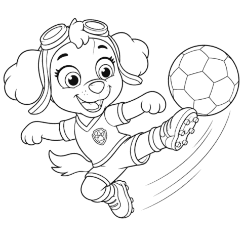 Skye Soccer Coloring Page Paw Patrol