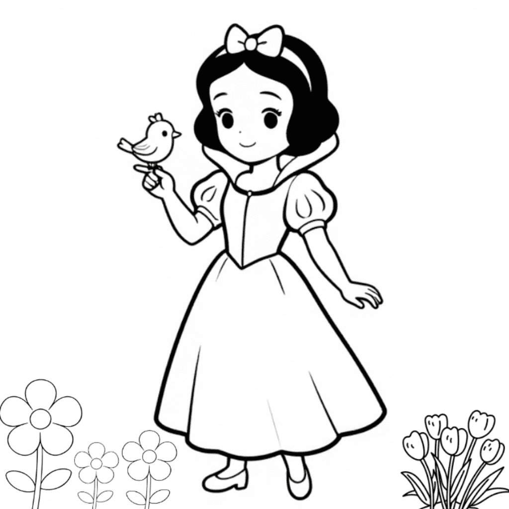 Snow White Coloring Page Disney Princess