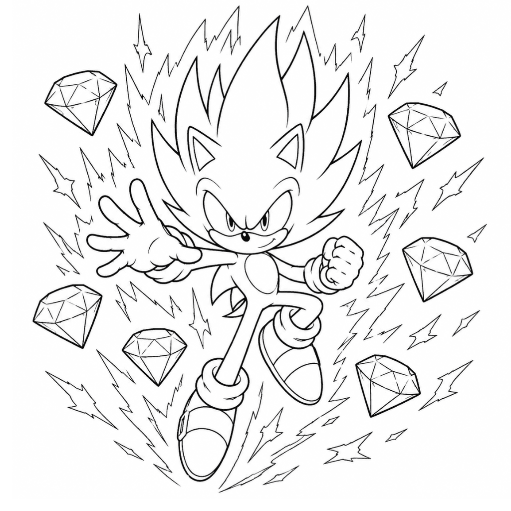 Super Sonic Coloring Page