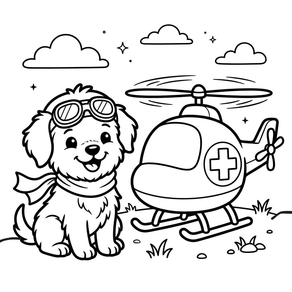 Aviator Rescue Puppy Coloring Page | Free Kids Art