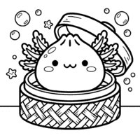 Axolotl Dumpling Coloring Page