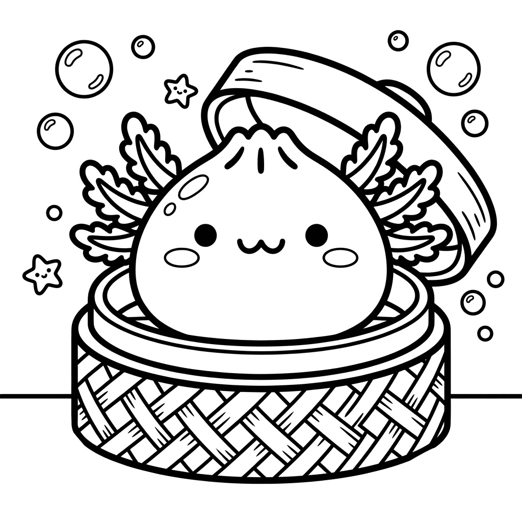 Axolotl Dumpling Coloring Page