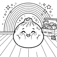 Colorful Squishy Dumpling Coloring Page