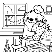 Cute Strawberry Dessert Coloring Page Puffly Art