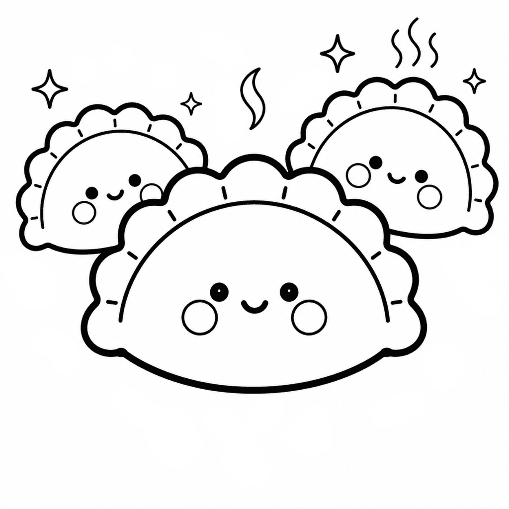 Dumpling Stress Ball Coloring Page