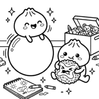 Dumplings And NeeDohs Coloring Page