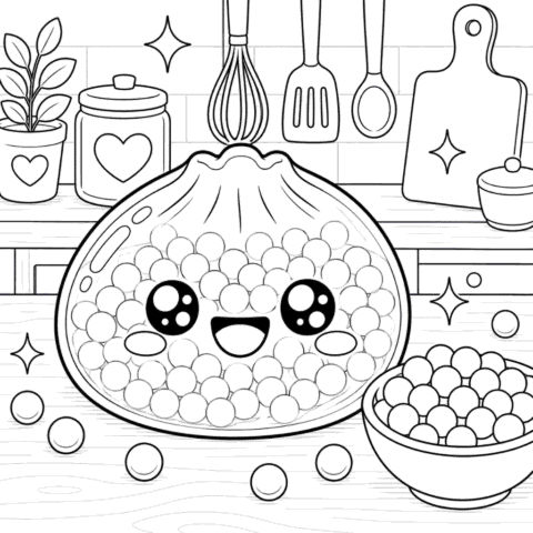 Fidget Dumpling Coloring Page