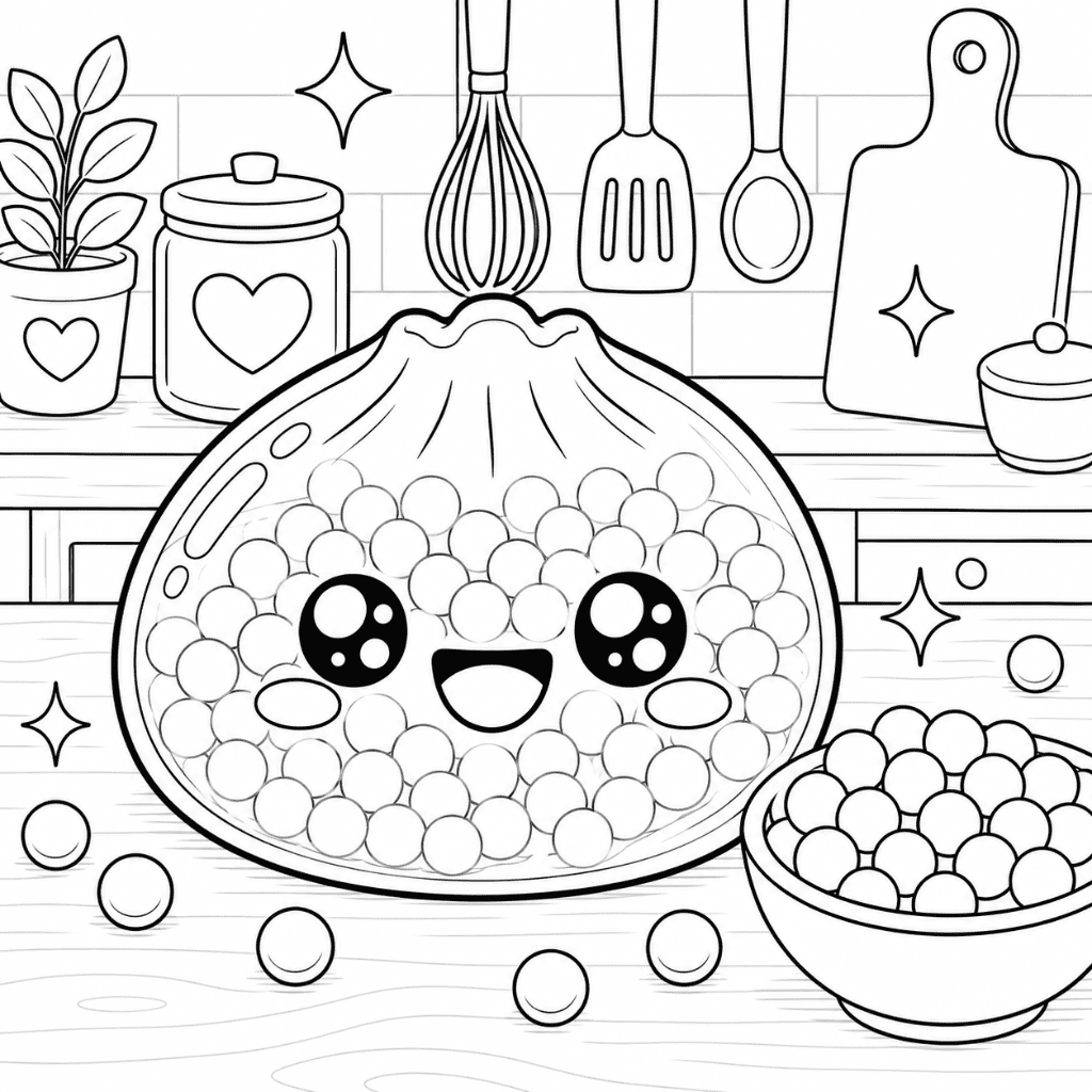 Fidget Dumpling Coloring Page