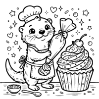 Free Cute Cupcake Coloring Page